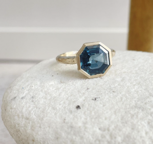 Indicolite Tourmaline Ring