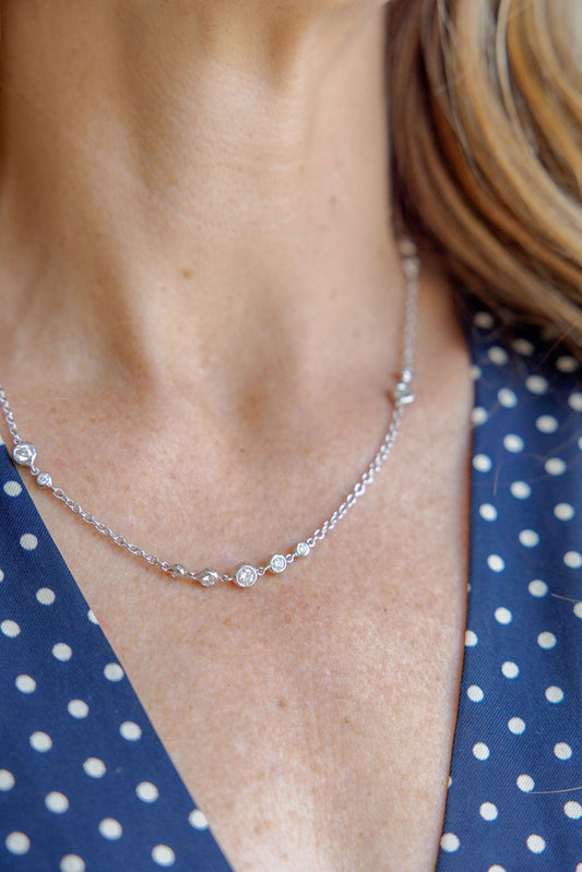Diamond station necklace