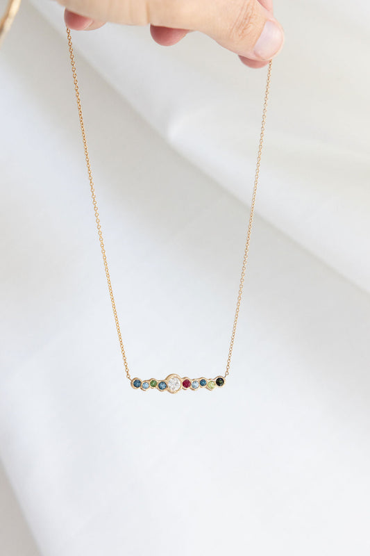 Birthstone bar necklace