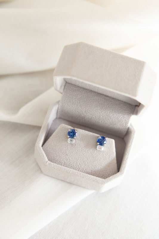 Sapphire+diamond studs