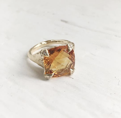 Citrine Diamond Ring