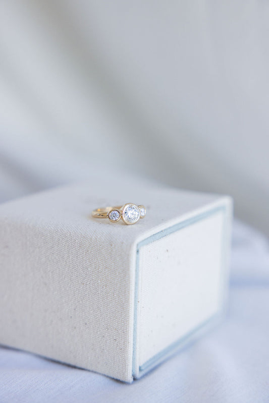 three stone engagement ring