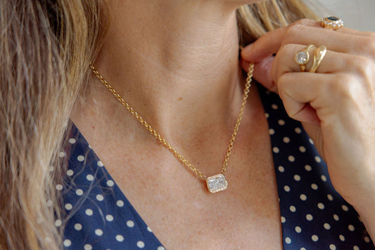 Emerald cut solitaire