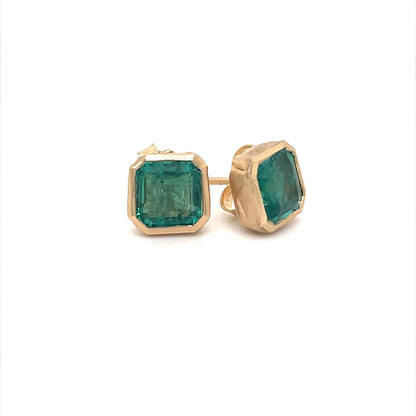 Emerald asscher studs