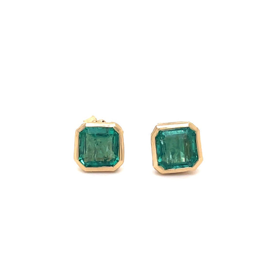 Emerald asscher studs