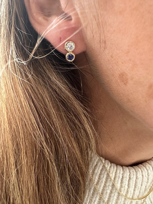Diamond and Sapphire Earrings