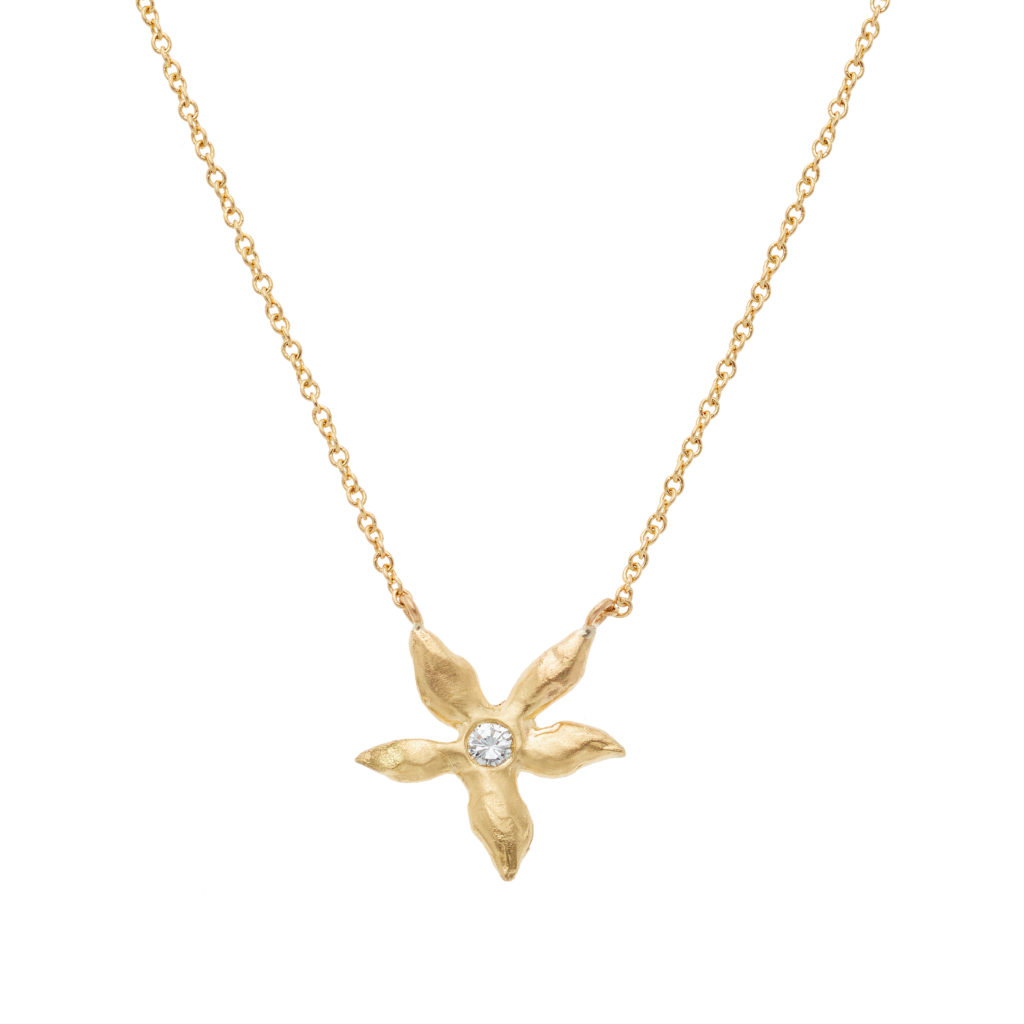 Flower-14k-Pendant - Christina Jervey Jewelry | Handcrafted Jewelry