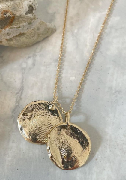 custom fingerprint necklace 14k gold